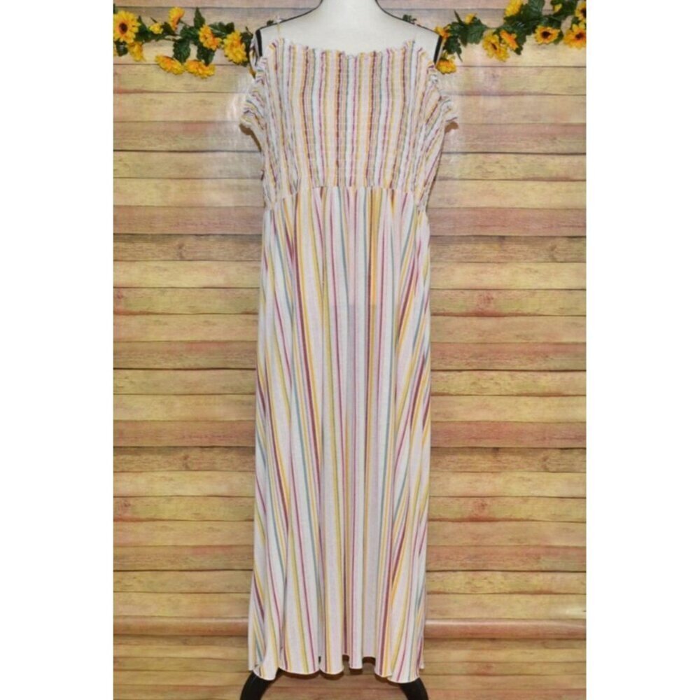 Wild Fable Striped Sleeveless Maxi Dress Plus Size 4X Tie Up Straps Sundress